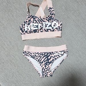 Kenzo Pink and Black Animal Print Bikini